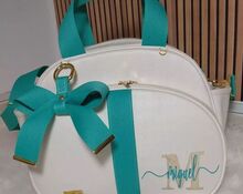  Bolsa G Personalizada Branca com Azul Tiffany