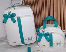  Bolsas para Bebe Personalizadas Branco com Azul Tiffany - 76579
