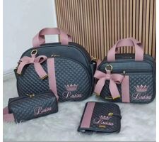 Kit Bolsas de Bebê Personalizado Cinza